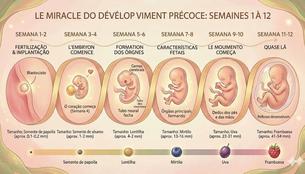 Chronologie du développement fœtal des semaines 1-12 de la grossesse